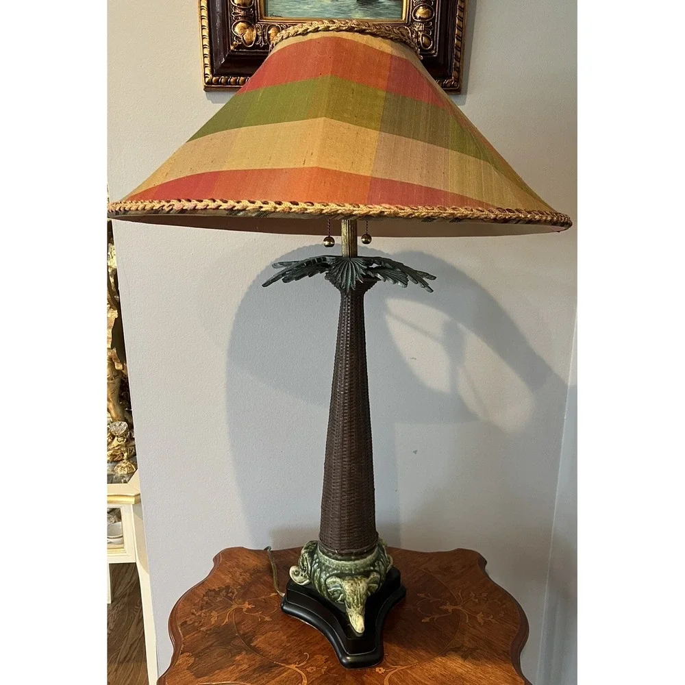 Vintage Elephant Palm Tree Large Table Lamp Tynsdale for Frederick Cooper 34.5